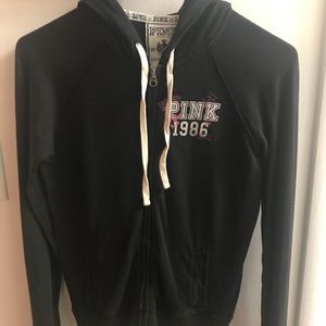 PINK Victoria’s Secret XS black zip up hoodie